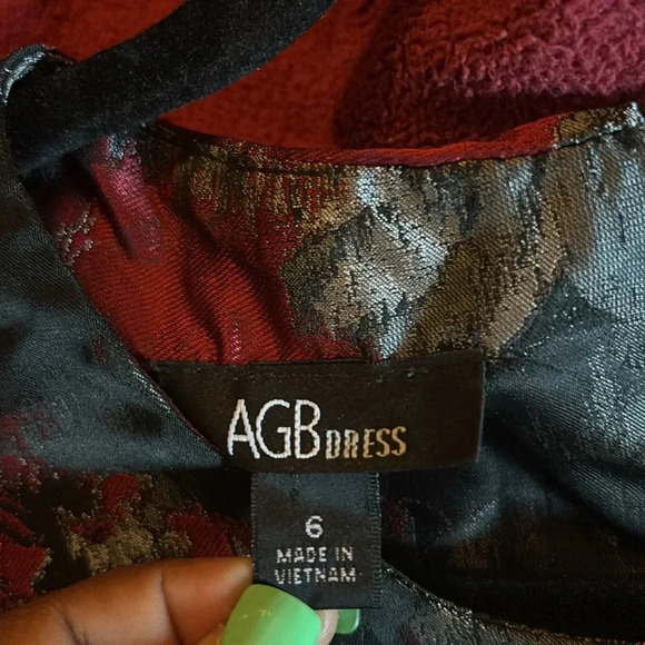 AGB fashion Luxe Floral Jacquard Mini party dress Sz 6 - Picture 7 of 15